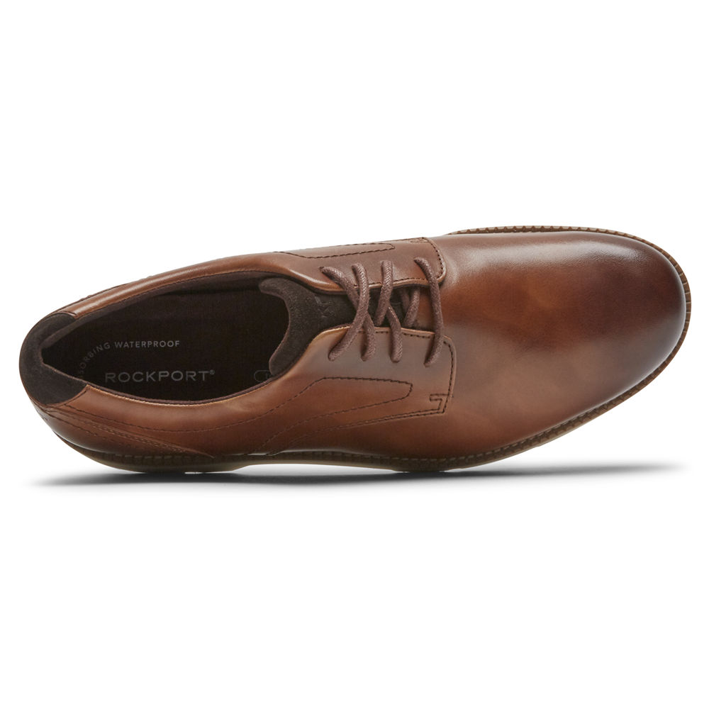 Rockport Singapore Mens Oxfords - Bradlee Plain Toe Brown - UB6238190